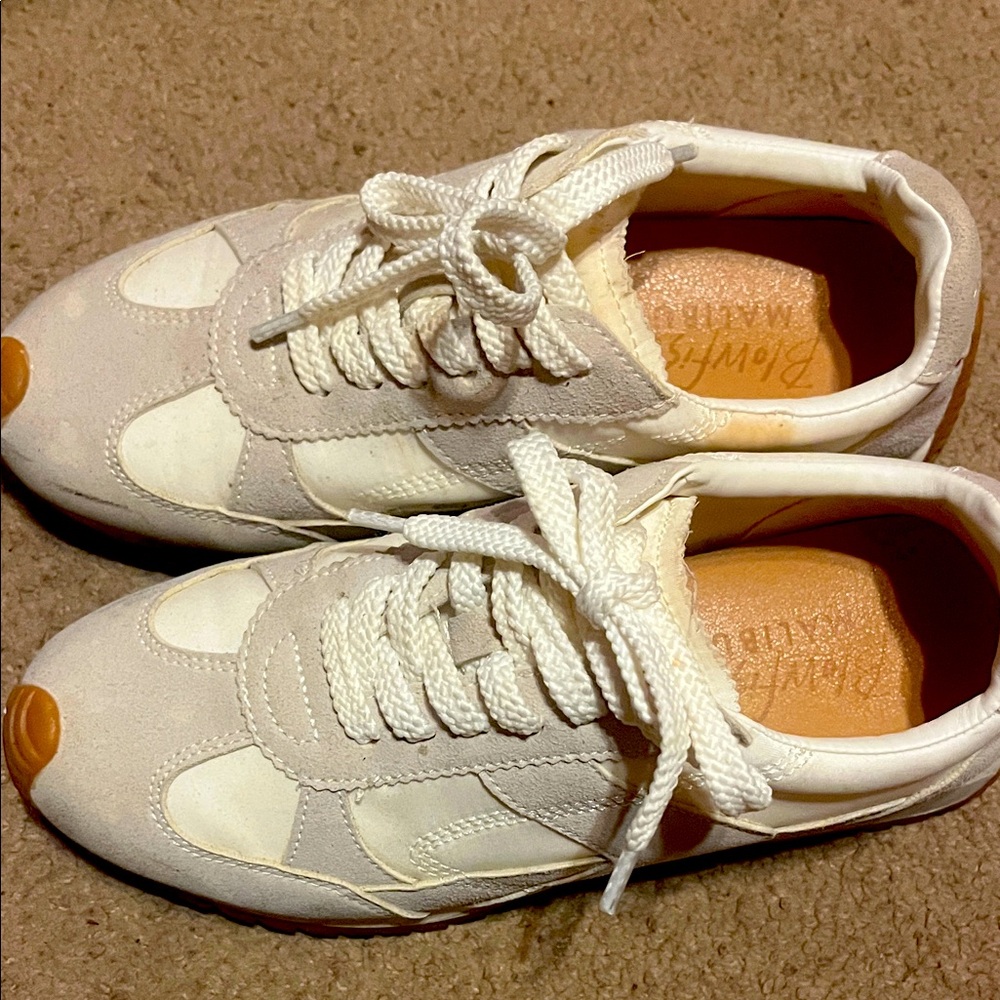 Blowfish White and Tan Sneakers